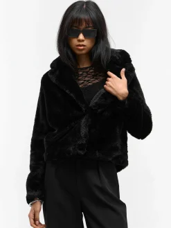 GATE Krótki płaszcz wykonany z imitacji futra| Kurtki I Płaszcze·Płaszcze