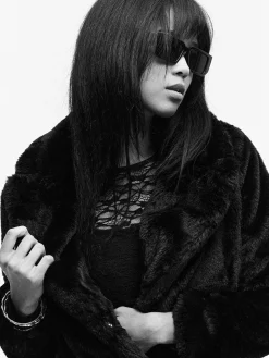 GATE Krótki płaszcz wykonany z imitacji futra| Kurtki I Płaszcze·Płaszcze