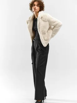 GATE Krótki płaszcz wykonany z imitacji futra| Kurtki I Płaszcze·Płaszcze