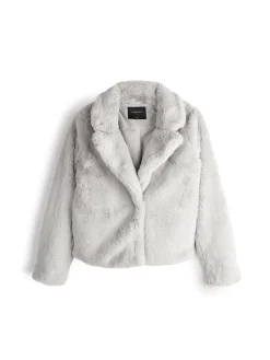 GATE Krótki płaszcz wykonany z imitacji futra| Kurtki I Płaszcze·Płaszcze