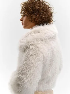 GATE Krótki płaszcz wykonany z imitacji futra| Kurtki I Płaszcze·Płaszcze