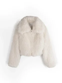 GATE Krótki płaszcz wykonany z imitacji futra| Kurtki I Płaszcze·Płaszcze