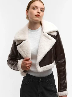 GATE Krótki płaszcz z podszewką ze sztucznego futra| Kurtki I Płaszcze·Płaszcze