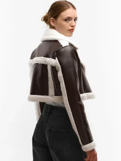 GATE Krótki płaszcz z podszewką ze sztucznego futra| Kurtki I Płaszcze·Płaszcze