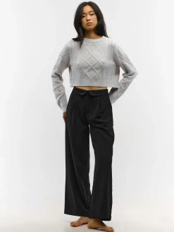 GATE Krótki sweterek z plecionym wzorem| Swetry I Bluzy·Swetry