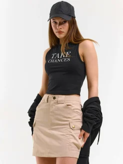 GATE Krótki top bez rękawów z nadrukiem| Koszulki I Topy·Podkoszulki ☀️