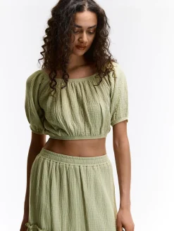 GATE Krótki top z bawełny| Koszulki I Topy·Topy|Koszulki I Topy·Crop Top ☀️