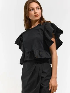 GATE Krótki top z falbanami| Koszulki I Topy·Topy