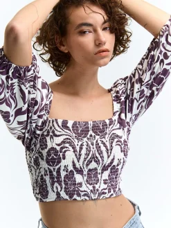 GATE Krótki top z nadrukiem| Koszulki I Topy·Topy|Koszulki I Topy·Crop Top ☀️