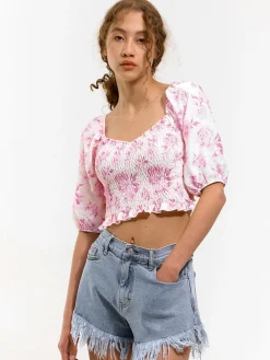 GATE Krótki top z nadrukiem| Koszulki I Topy·Topy|Koszulki I Topy·Crop Top ☀️