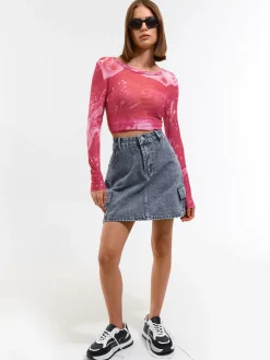 GATE Krótki top z siateczki| Koszulki I Topy·Topy