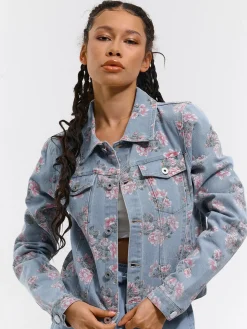 GATE Kurtka dżinsowa z nadrukiem| Kurtki I Płaszcze·Kurtki Przejściowe