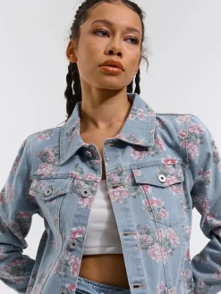 GATE Kurtka dżinsowa z nadrukiem| Kurtki I Płaszcze·Kurtki Przejściowe