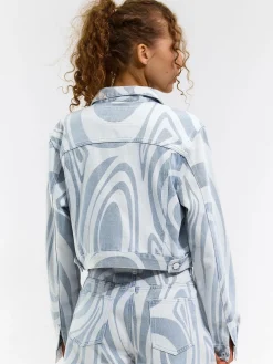 GATE Kurtka dżinsowa z nadrukiem| Kurtki I Płaszcze·Kurtki Przejściowe