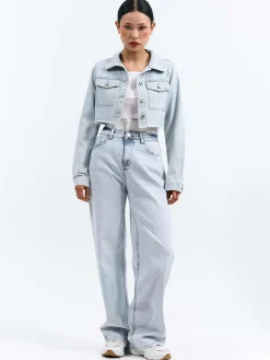 GATE Kurtka jeansowa z kryształkami| Kurtki I Płaszcze·Kurtki Przejściowe