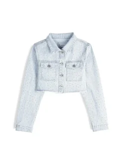 GATE Kurtka jeansowa z kryształkami| Kurtki I Płaszcze·Kurtki Przejściowe