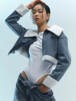 GATE Kurtka jeansowa z podszewką| Kurtki I Płaszcze·Kurtki Przejściowe