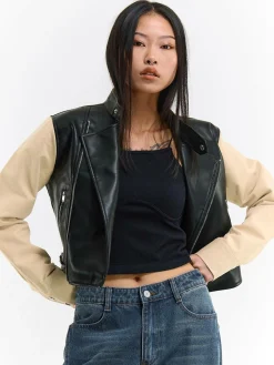 GATE Kurtka motocyklowa ze skóry kombinowanej| Kurtki I Płaszcze·Kurtki Przejściowe