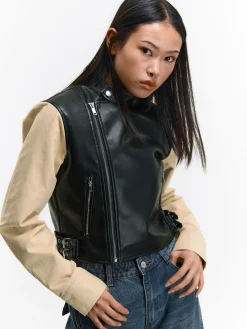 GATE Kurtka motocyklowa ze skóry kombinowanej| Kurtki I Płaszcze·Kurtki Przejściowe