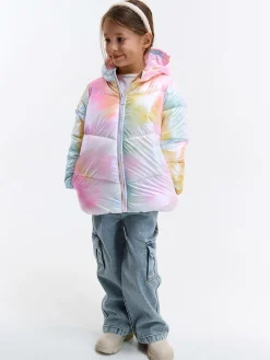GATE Kurtka o holograficznym połysku z kapturem|Dzieci Dziewczynki·Kurtki I Płaszcze