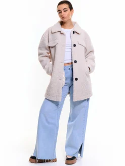 GATE Kurtka oversize z pluszowym wzorem| Kurtki I Płaszcze·Kurtki Przejściowe