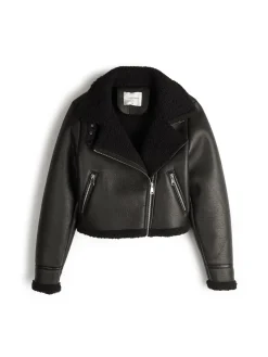 GATE Kurtka skórzana z podszewką ze sztucznego futra| Kurtki I Płaszcze·Kurtki Przejściowe