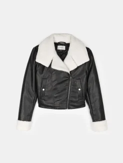 GATE Kurtka ze skóry ekologicznej ze sztucznym futerkiem| Kurtki I Płaszcze·Kurtki Przejściowe