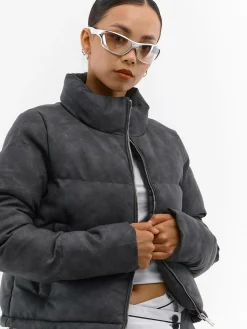 GATE Kurtka zimowa pikowana ze skóry ekologicznej| Kurtki I Płaszcze·Kurtki Zimowe|Kurtki I Płaszcze·Pikowana Kurtka