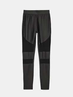 GATE Legginsy skórzane z siateczką| Spodnie·Legginsy