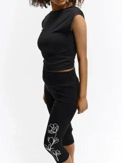 GATE Legginsy sportowe 3/4 z nadrukiem| Spodnie·Legginsy