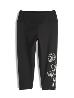 GATE Legginsy sportowe 3/4 z nadrukiem| Spodnie·Legginsy