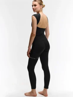 GATE Legginsy sportowe z napisem| Spodnie·Legginsy