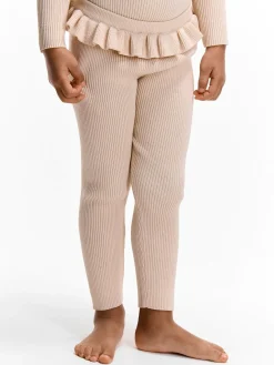 GATE Legginsy w prążki z falbanką|Dzieci Dziewczynki·Spodnie I Legginsy