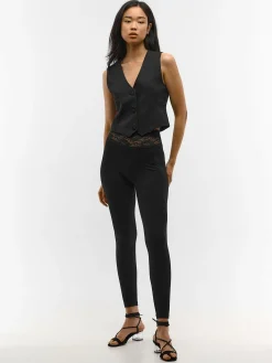 GATE Legginsy z koronkową talią| Spodnie·Legginsy