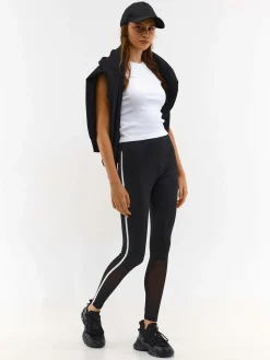 GATE Legginsy z siateczkowym panelem| Spodnie·Legginsy