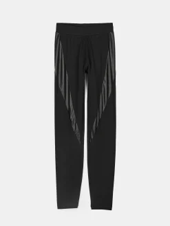 GATE Legginsy ze skórzanymi panelami| Spodnie·Legginsy