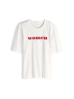 GATE Luźna bawełniana koszulka z nadrukiem| Koszulki I Topy·Koszulki|Koszulki I Topy·Koszulki Z Nadrukiem