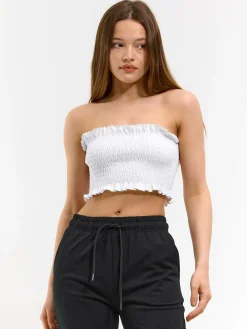 GATE Marszczony top bez ramiączek| Koszulki I Topy·Topy