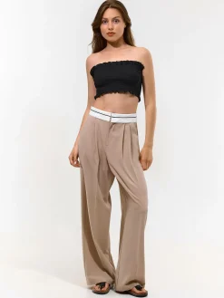 GATE Marszczony top bez ramiączek| Koszulki I Topy·Topy|Koszulki I Topy·Crop Top ☀️