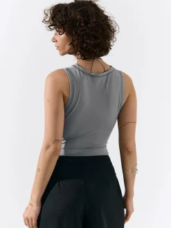 GATE Marszczony top bez rękawów| Koszulki I Topy·Podkoszulki ☀️