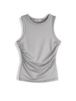 GATE Marszczony top bez rękawów| Koszulki I Topy·Podkoszulki ☀️