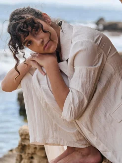 GATE Marynarka o luźnym kroju z rękawami 3/4| Kurtki I Płaszcze·Żakiety