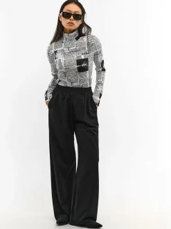 GATE Miękki golf z nadrukiem| Koszulki I Topy·Topy|Koszulki I Topy·Golfy