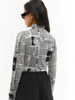 GATE Miękki golf z nadrukiem| Koszulki I Topy·Topy|Koszulki I Topy·Golfy