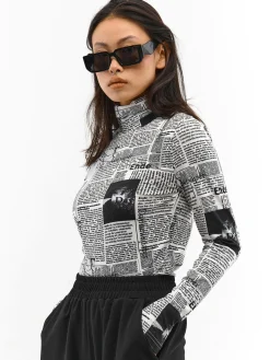 GATE Miękki golf z nadrukiem| Koszulki I Topy·Topy|Koszulki I Topy·Golfy