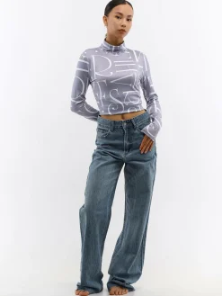 GATE Miękki golf z nadrukiem| Koszulki I Topy·Golfy