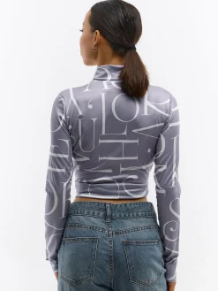 GATE Miękki golf z nadrukiem| Koszulki I Topy·Golfy