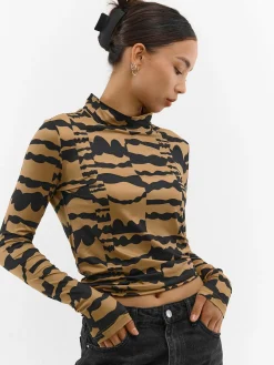 GATE Miękki golf z nadrukiem| Koszulki I Topy·Golfy