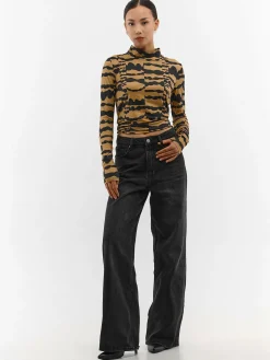 GATE Miękki golf z nadrukiem| Koszulki I Topy·Golfy