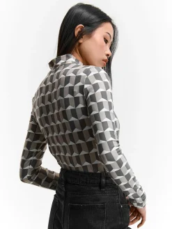 GATE Miękki golf z nadrukiem| Koszulki I Topy·Golfy